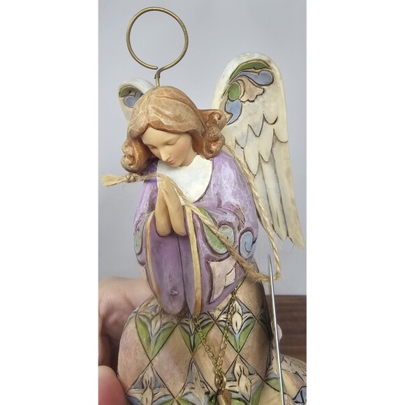 Jim Shore Heartwood Creek Hand Painted He’s Always listening Praying Angel 7.5" - Picture 6 of 13